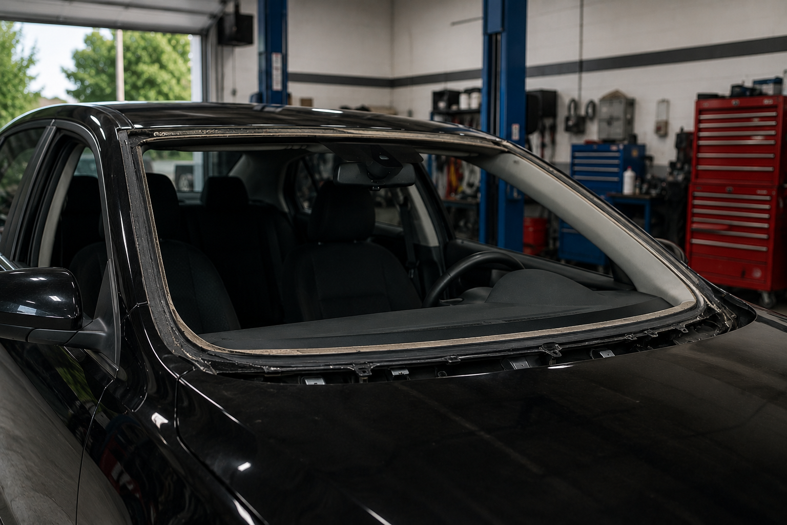 Windshield replacement work 4