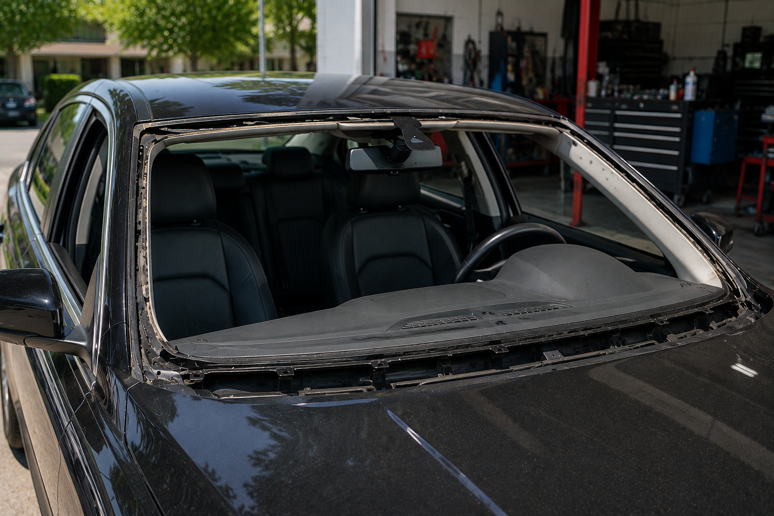 Windshield replacement work 5